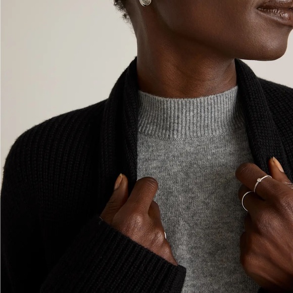 Quince Black Merino Wool Duster Cardigan - Picture 4 of 7